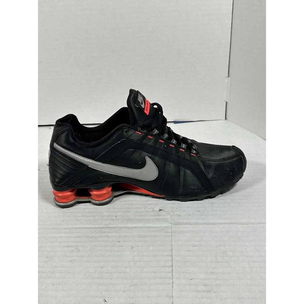 Nike Shox Junior Black Metallic Silver Red Running Shoes 454339-016 Womens 9.5
